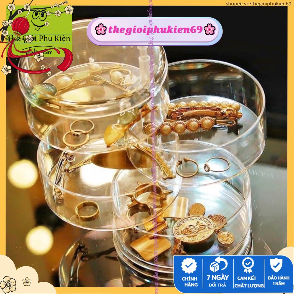 Kệ đựng trang sức 4 tầng.Hộp Để Đồ Trang Sức, Mỹ Phẩm,Đồ Dùng Cá Nhân.Đ A
