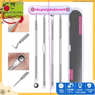 Set nặn mụn 5 chi tiết siêu rẻ - bộ dụng cụ nặn mụn 4 chi tiết 8 đầu cao cấp không gỉ