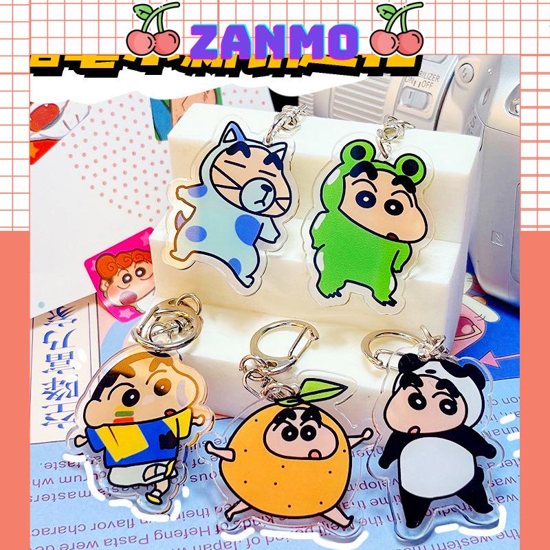 Zanmo Móc Khóa  Acrylic Hình Hoạt Hình Shinnosuke Cậu Bé Bút Chì Shin Cá Tính Có Màng Bảo Vệ