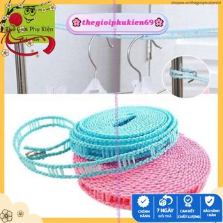 Dây treo giá phơi quần áo dài 5m nhiều lỗ cho móc treo đồ chống gió thổi tiện lợi