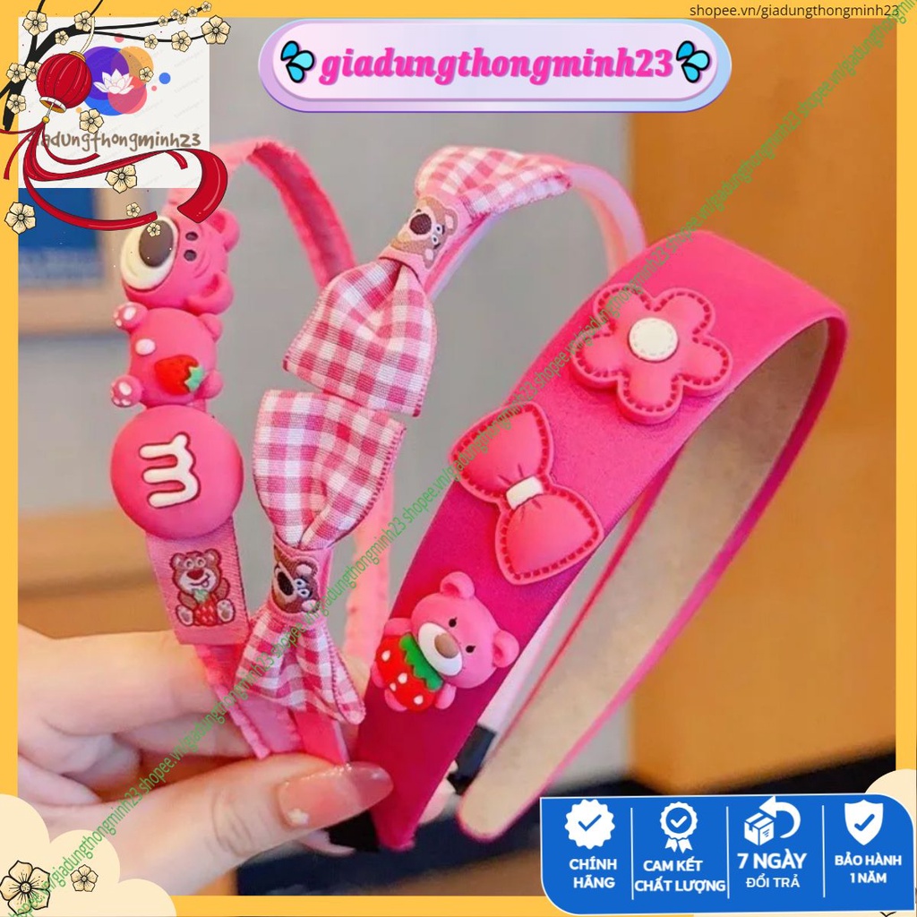 Set 3 Băng Đô Dễ Thương Cho Bé Gái Gấu Lotso Thỏ TÍm Nhiều Mẫu Cute .Băng