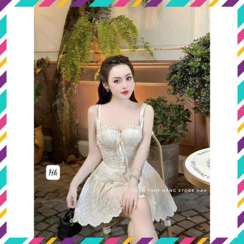 Váy dây ren cúp ngực chân xoè babi