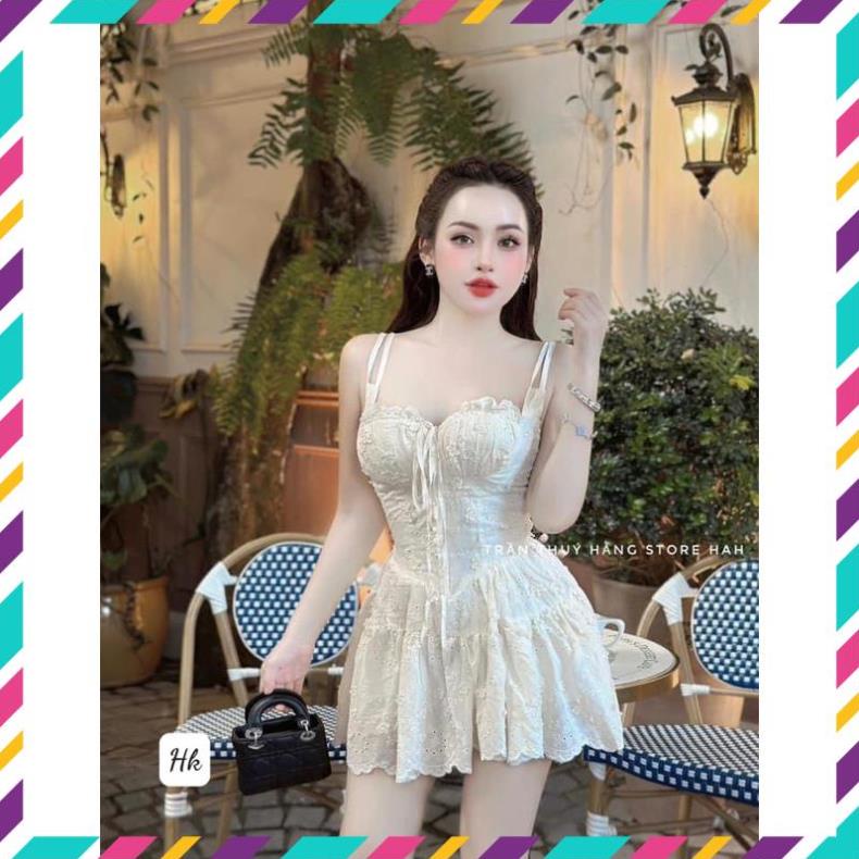 Váy dây ren cúp ngực chân xoè babi