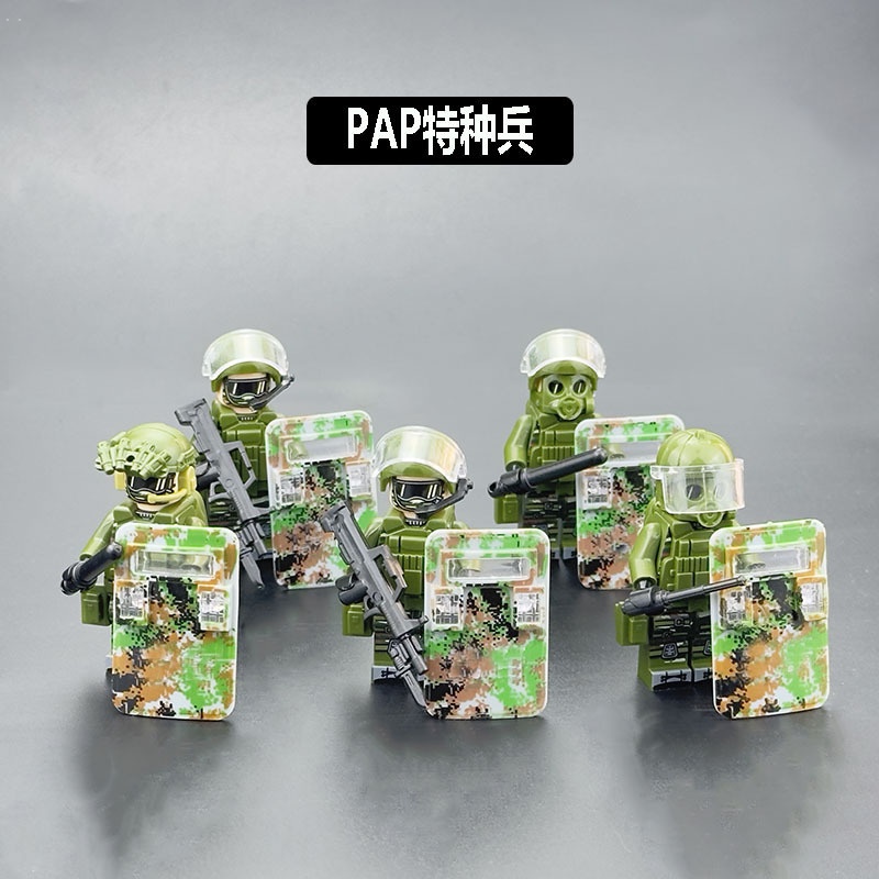 Mô Hình Đồ Chơi lego Cảnh Sát Lực Lượng Đặc Biệt Chống Virus pa Tương Thích Với Mô Hình lego Quân Đội Bé Trai