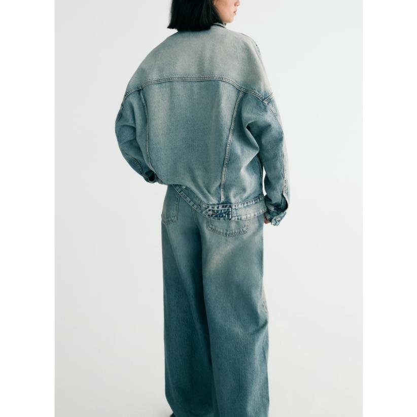 Morocco Zara Áo Khoác denim Dáng Rộng Thời Trang Mùa Thu