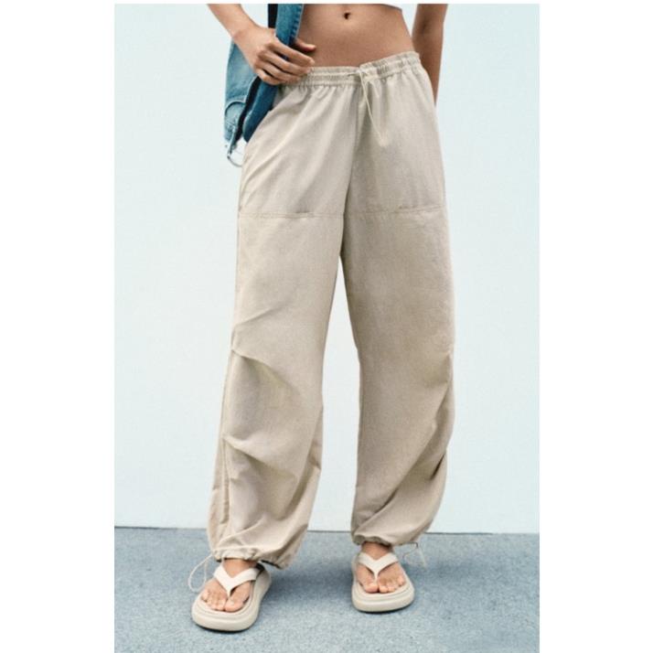 Morocco Zara quần thụng ống trùng cạp chun thoải mái