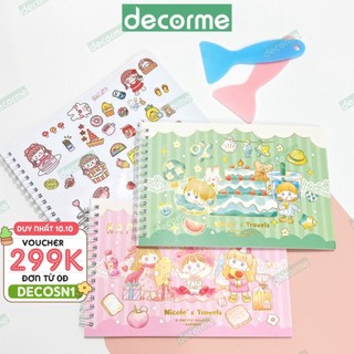 Sổ chiết và lưu trữ sticker washi size A5 có lò xo Decorme Sổ bảo quản hình dán washi tape