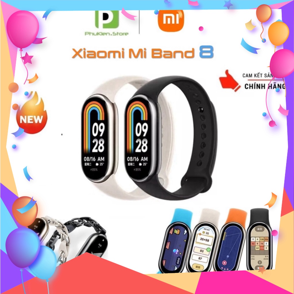 Đồng hồ vòng đeo thông minh chính hãng Xiaomi Smart band 8 (Mi band 8) AMOLED HÀNG CHÍNH HÃNG