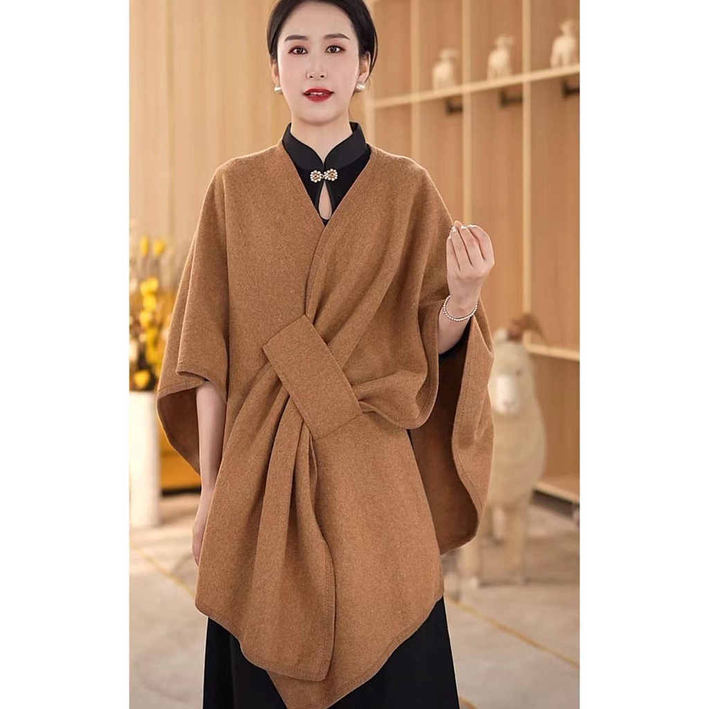 Áo Khoác Màu Trơn Dáng Dài Rộng Thời Trang Thu Đông 7447