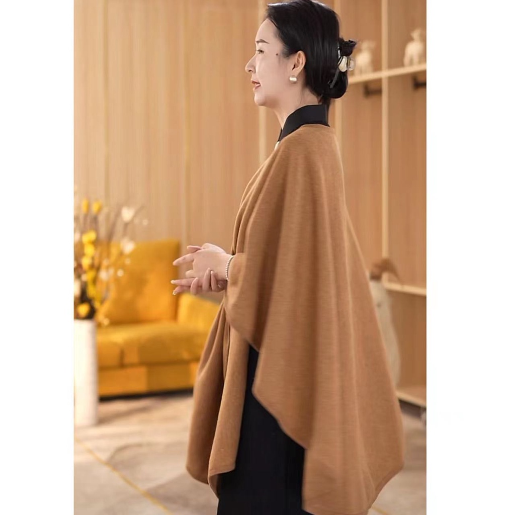 Áo Khoác Màu Trơn Dáng Dài Rộng Thời Trang Thu Đông 7447