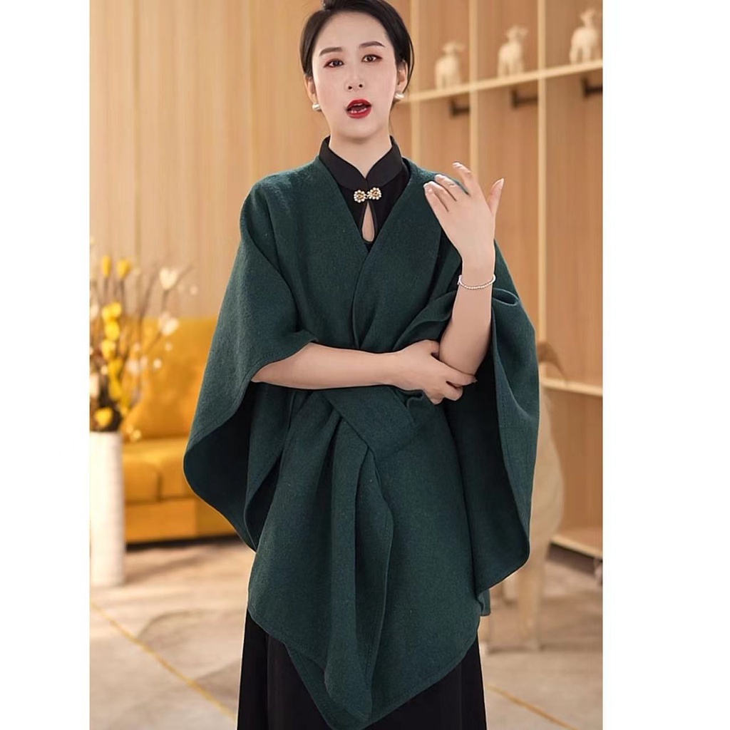 Áo Khoác Màu Trơn Dáng Dài Rộng Thời Trang Thu Đông 7447