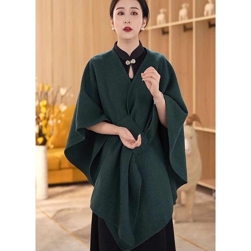 Áo Khoác Màu Trơn Dáng Dài Rộng Thời Trang Thu Đông 7447