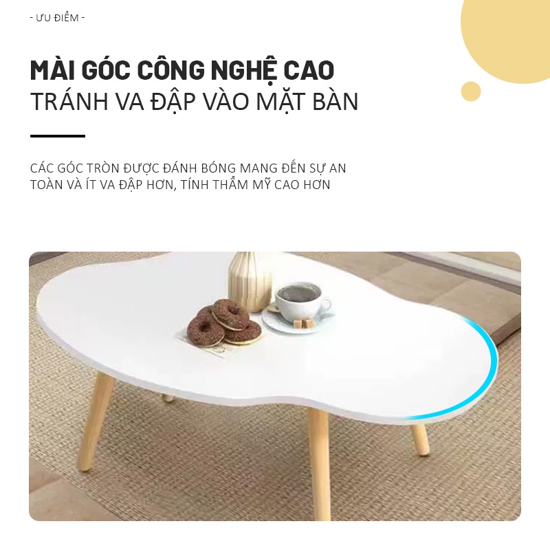 Bàn Trà Gỗ Hình Đám Mây Bàn Trà Phòng Khách Đám Mây 1 - 2 Tầng Thiết Kế Vân Gỗ Sáng Tinh Tế