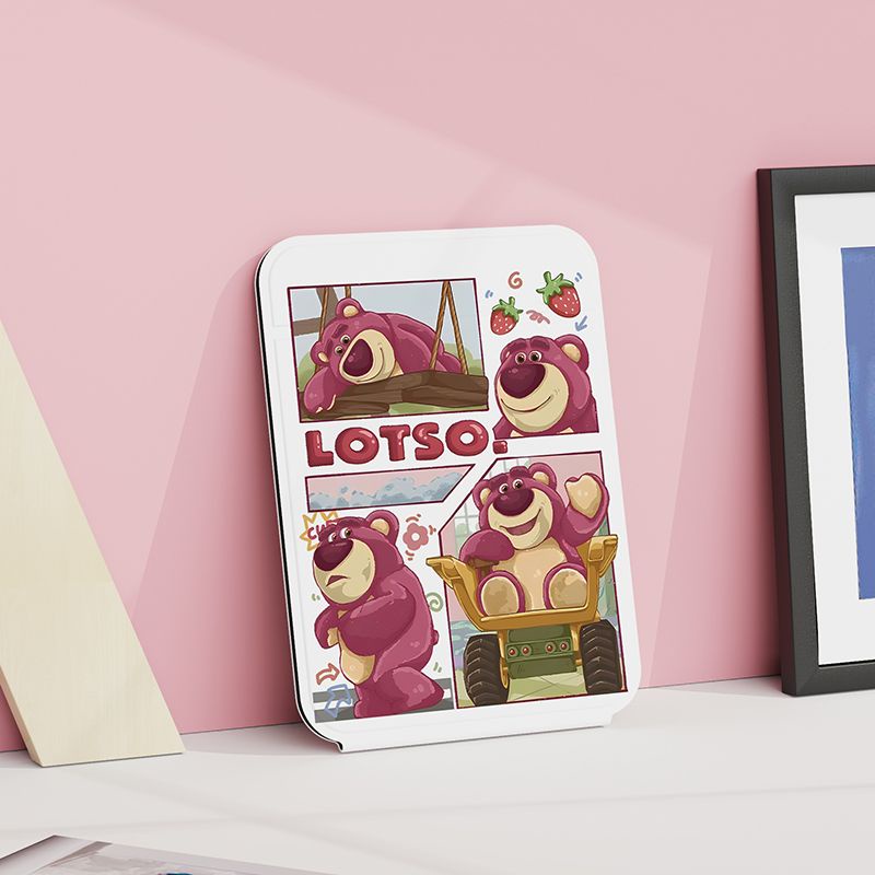 Dễ Thương Gương Trang Điểm Để Bàn Có Thể Gấp Gọn Hình Gấu Dâu Tây Đáng Yêu