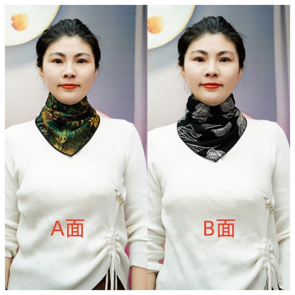 Yếm Mùa Thu Đông  Khăn Quàng Cổ Hai Mặt cotton Hình Tam Giác Giữ Ấm Bảo Vệ Cột Sống Kép