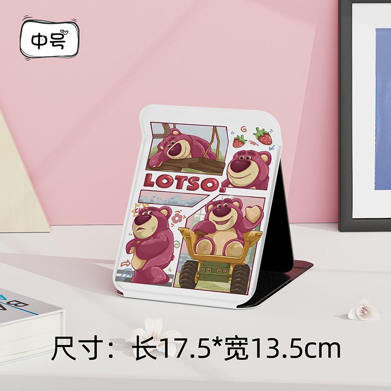 Dễ Thương Gương Trang Điểm Để Bàn Có Thể Gấp Gọn Hình Gấu Dâu Tây Đáng Yêu