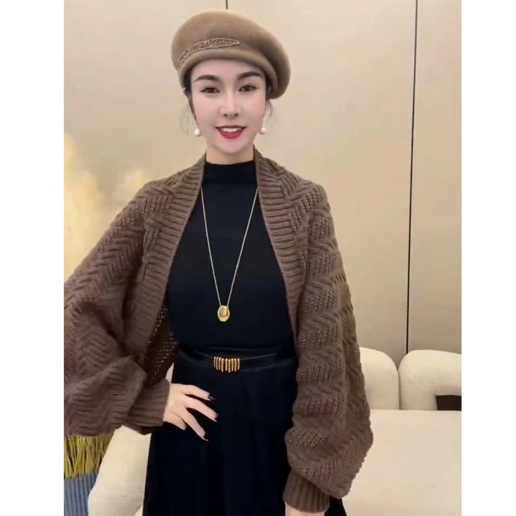 Áo Khoác cardigan Dệt Kim Một Kích Thước Màu Trơn Thời Trang Xuân Thu Mới Đa Chức Năng Dành Cho Bạn Nữ