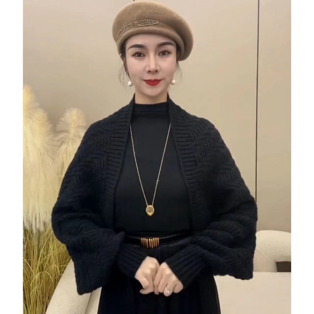 Áo Khoác cardigan Dệt Kim Một Kích Thước Màu Trơn Thời Trang Xuân Thu Mới Đa Chức Năng Dành Cho Bạn Nữ