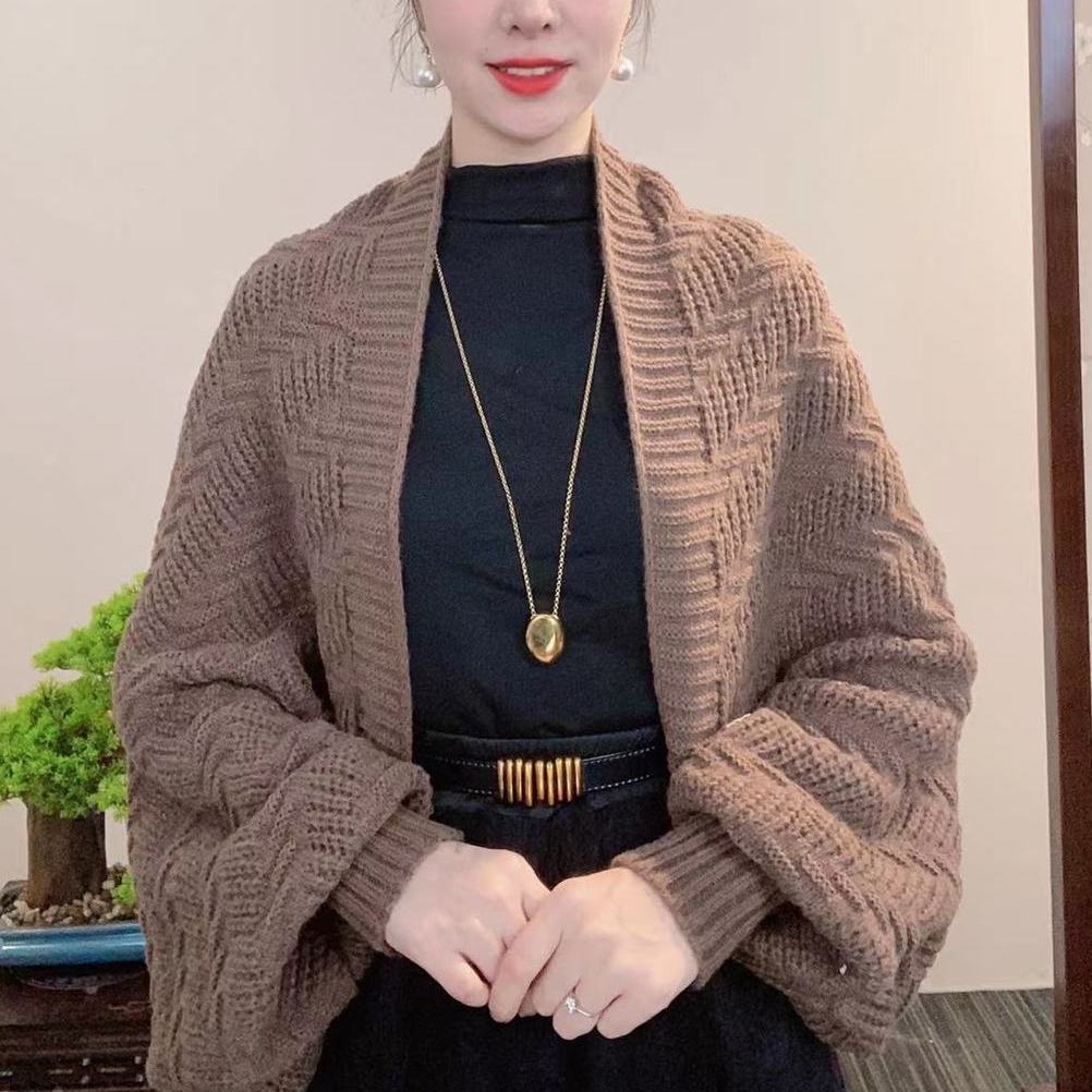 Áo Khoác cardigan Dệt Kim Một Kích Thước Màu Trơn Thời Trang Xuân Thu Mới Đa Chức Năng Dành Cho Bạn Nữ