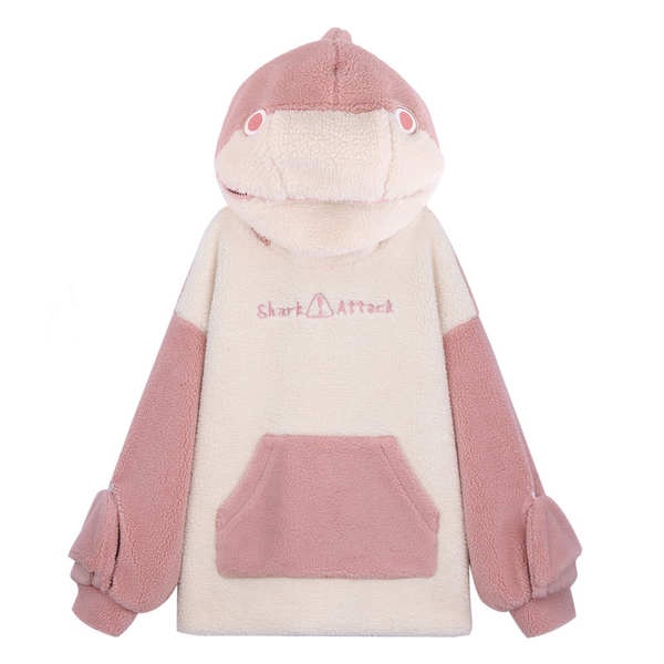 Thời Trang Áo Hoodie In Hình Cá Mập Vui Nhộn Cho Cặp Đôi