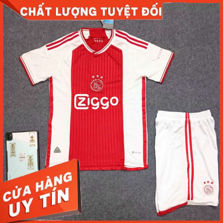 Bộ quần áo đá banh clb bóng đá Ziggo Ajax 23/24 Amsterdam Home màu đỏ trắng sân nhà 2023 2024