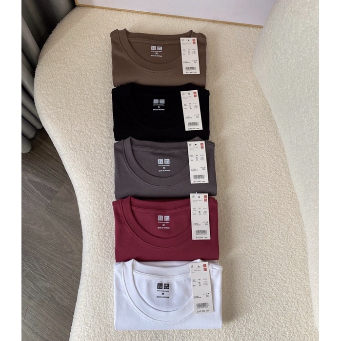 Áo phông nữ dài tay dáng ôm body thun cotton trơn HÀNG DÀY CAO CẤP cổ tròn màu đen trắng nâu xanh Uni