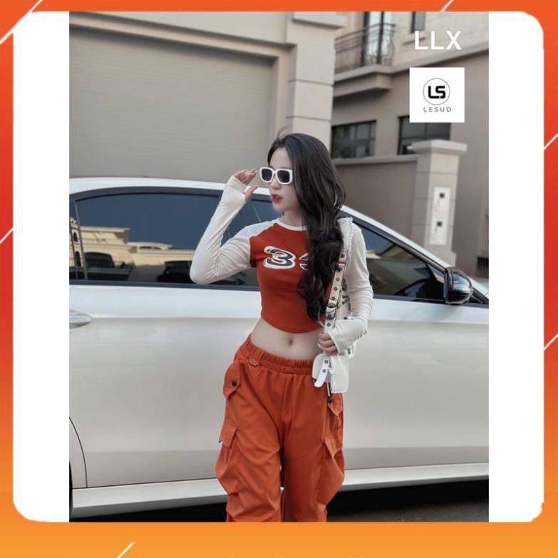 Bộ thể thao áo số 33 + quần suông túi hộp