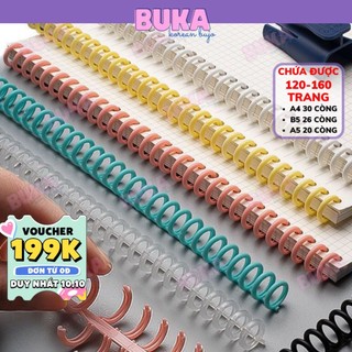 Thanh còng nhựa, Bìa màu A5-B5-A4 loại 20-26-30 lỗ, phụ kiện sổ còng Buka