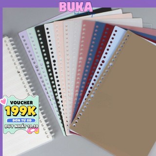 Bìa sổ còng Nhựa Nhiều Màu A4 B5 A5 Buka Bìa Nhựa đã đục lỗ làm sổ planner bullet journal