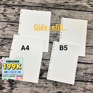 Ruột sổ còng 4-9 lỗ Basic A4 - B5, phụ kiện sổ còng, sổ planner, Kingdecor