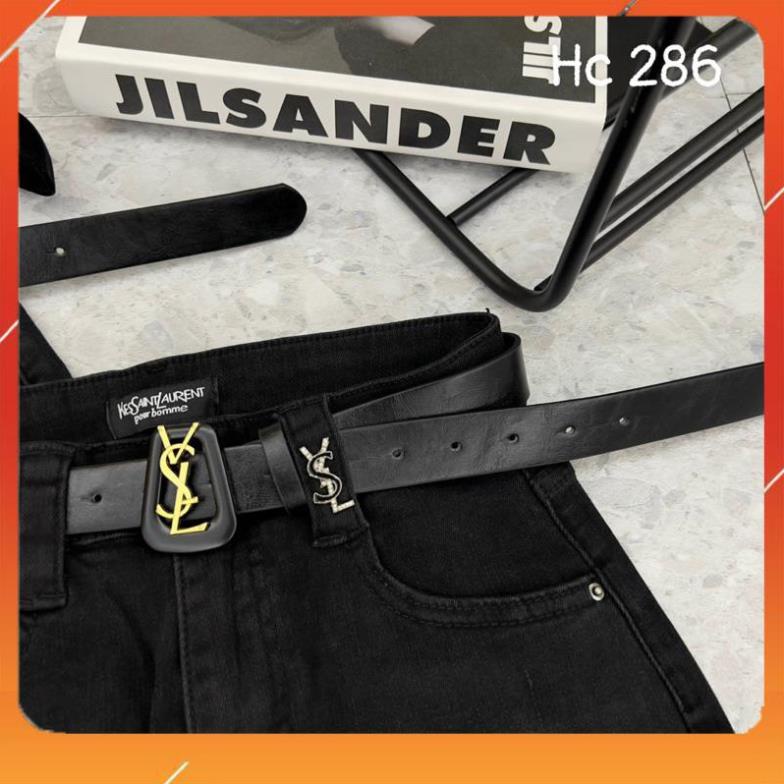 Quần jean baggy đen trơn kèm đai , vyanh