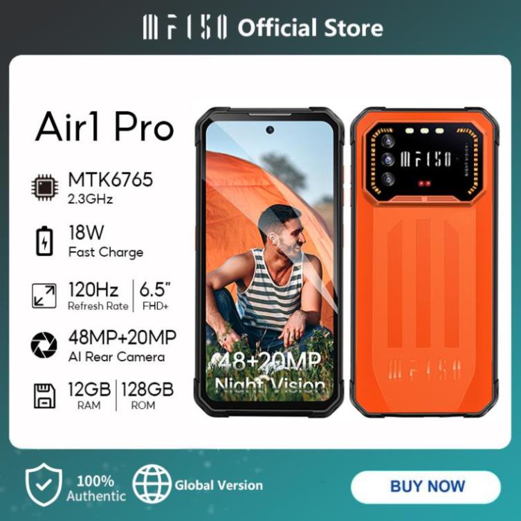 Điện Thoại Sạc Nhanh Air1Pro Android 12 6.5 "FHD + 12GB + 128GB (256GB) 48MP + 20MP MTKG37 500Mah 18W