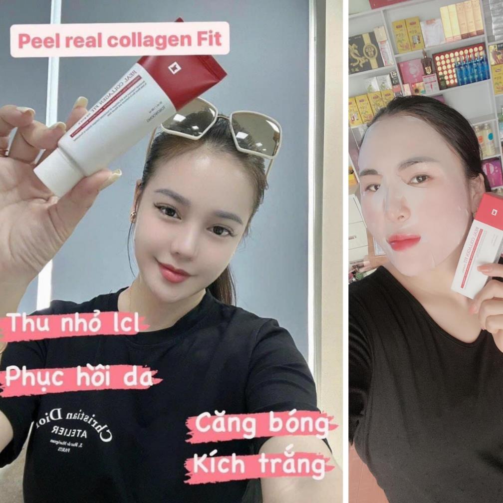 Mặt nạ collagen peel da collagen căng bóng Real Collagen Fit hàn quốc, trắng da, mờ thâm nám, mịn màng 50ml