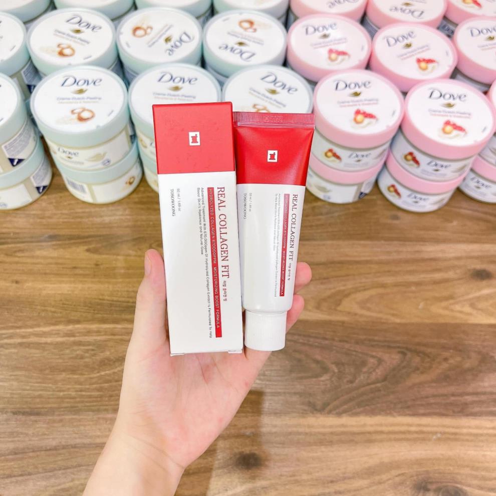 Mặt nạ collagen peel da collagen căng bóng Real Collagen Fit hàn quốc, trắng da, mờ thâm nám, mịn màng 50ml