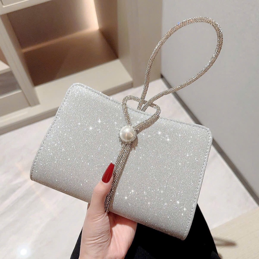 Clutch cầm tay quai cầm tay bling bling