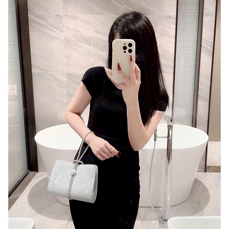 Clutch cầm tay quai cầm tay bling bling