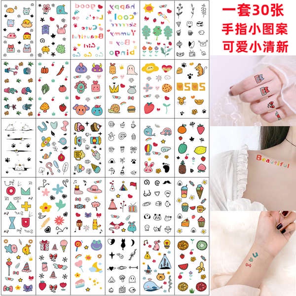 Hình Xăm Dán Trang Trí Ngón Tay Không Độc Hại Chống Thấm Nước Lâu Trôi Họa Tiết Hoạt Hình Dễ Thương Cho Bé Gái