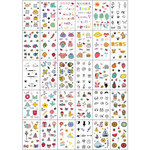 Hình Xăm Dán Trang Trí Ngón Tay Không Độc Hại Chống Thấm Nước Lâu Trôi Họa Tiết Hoạt Hình Dễ Thương Cho Bé Gái