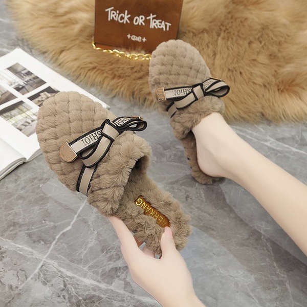 Dép Lông Cừu Đế Bằng Thời Trang Thu Đông 2023 Phong Cách Mới Cho Nữ