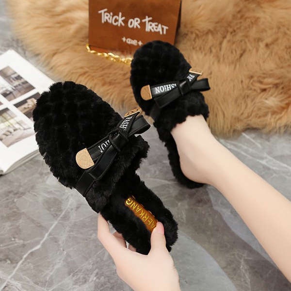 Dép Lông Cừu Đế Bằng Thời Trang Thu Đông 2023 Phong Cách Mới Cho Nữ