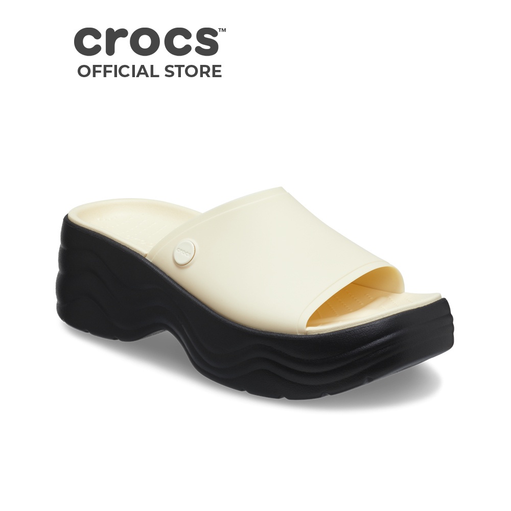 Dép Quai Ngang Nữ Crocs Skyline - Vanilla/Black