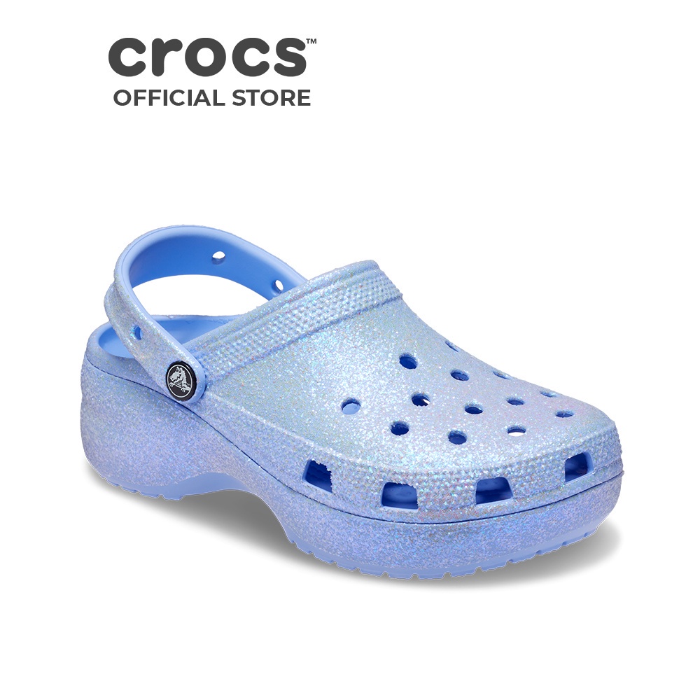 Giày Clog Nữ Crocs Platform Glitter Classic - Moon Jelly
