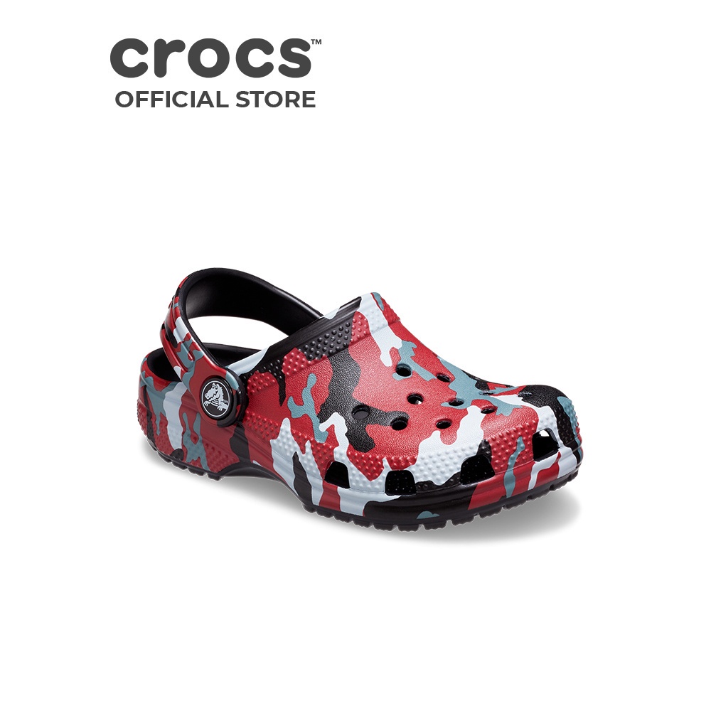 Giày Clog Trẻ Em Crocs Toddler Camo Classic - Black/Red