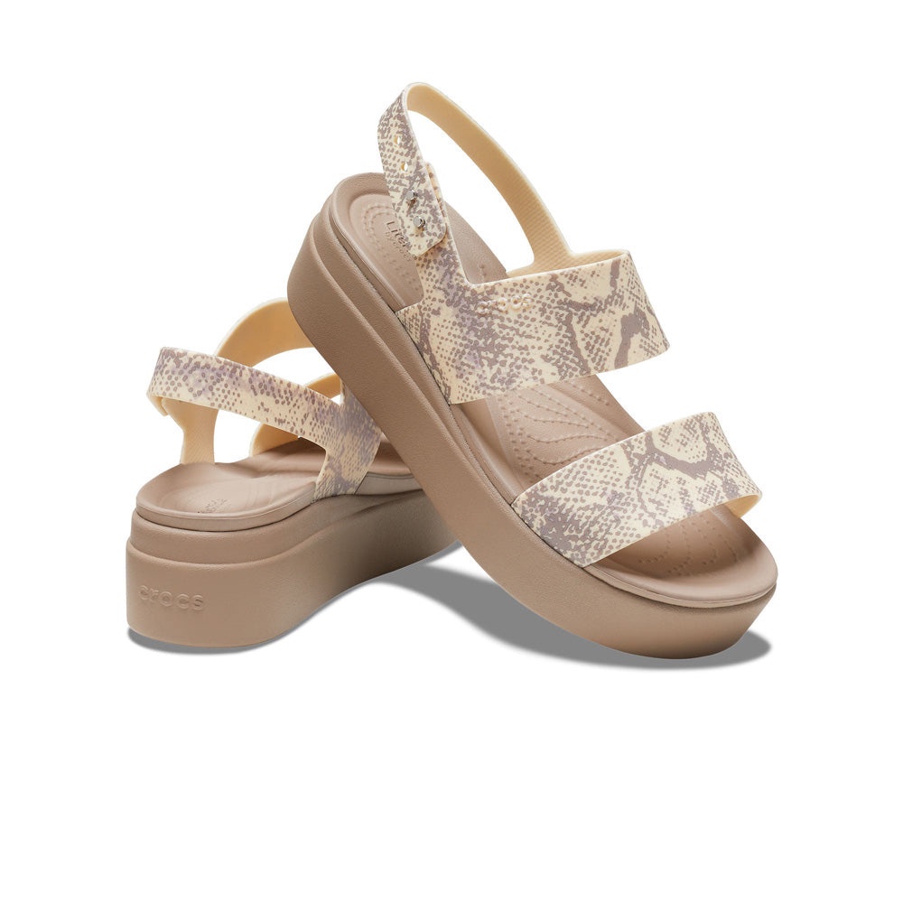 Giày Đế Xuồng Nữ Crocs Brooklyn Snake - Vanilla