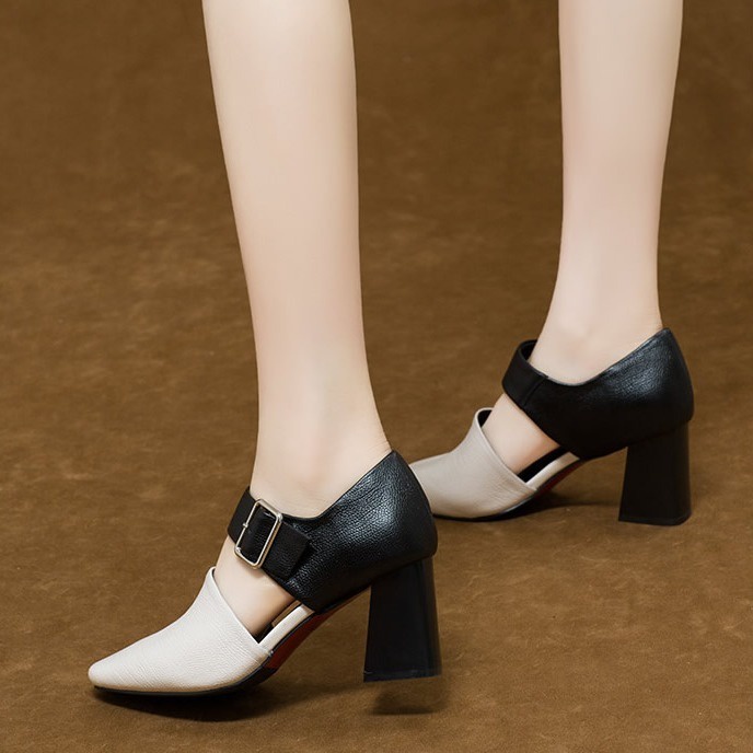 Giày Sandal Cao Gót Da Mềm Thời Trang Xuân Hè 2023 Cho Nữ