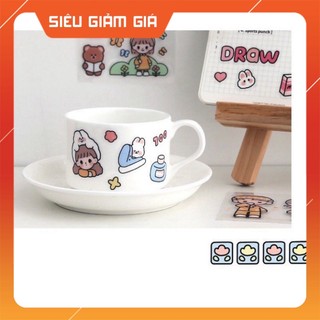 Miếng Dán Sticker Họa Tiết Hoạt Hình Trang Trí Cam