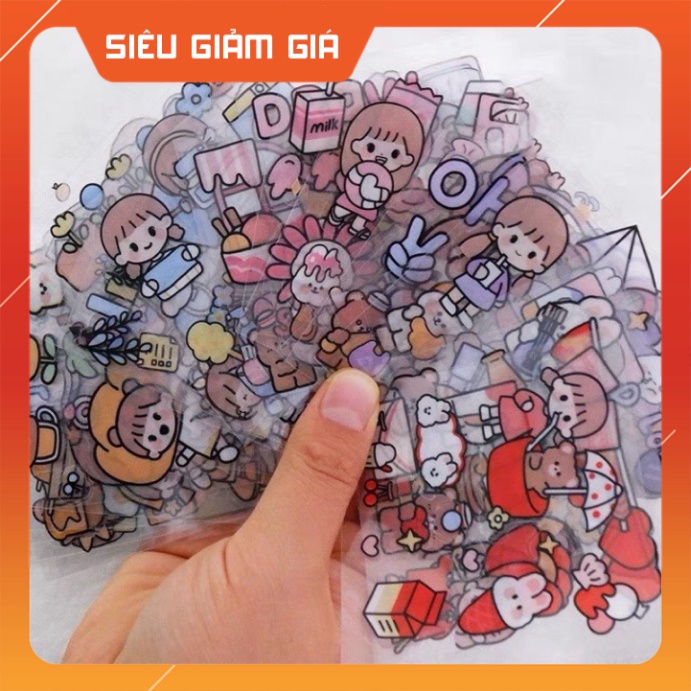 Miếng Dán Sticker Họa Tiết Hoạt Hình Trang Trí Cam