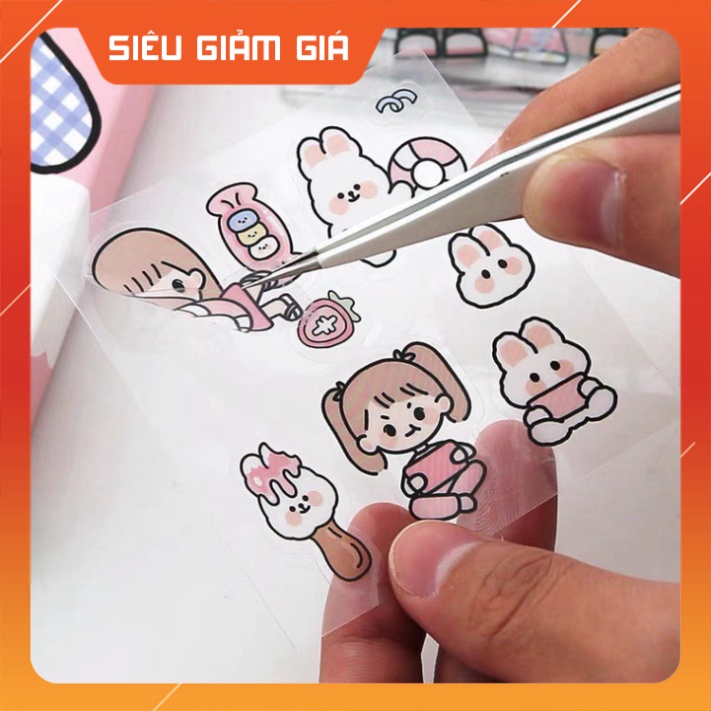 Miếng Dán Sticker Họa Tiết Hoạt Hình Trang Trí Cam