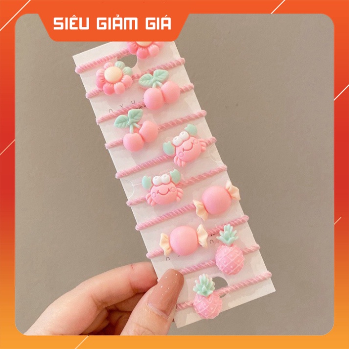Dây Buộc Cột Tóc Hình Hoa Cúc Dễ Thương T2 Cam