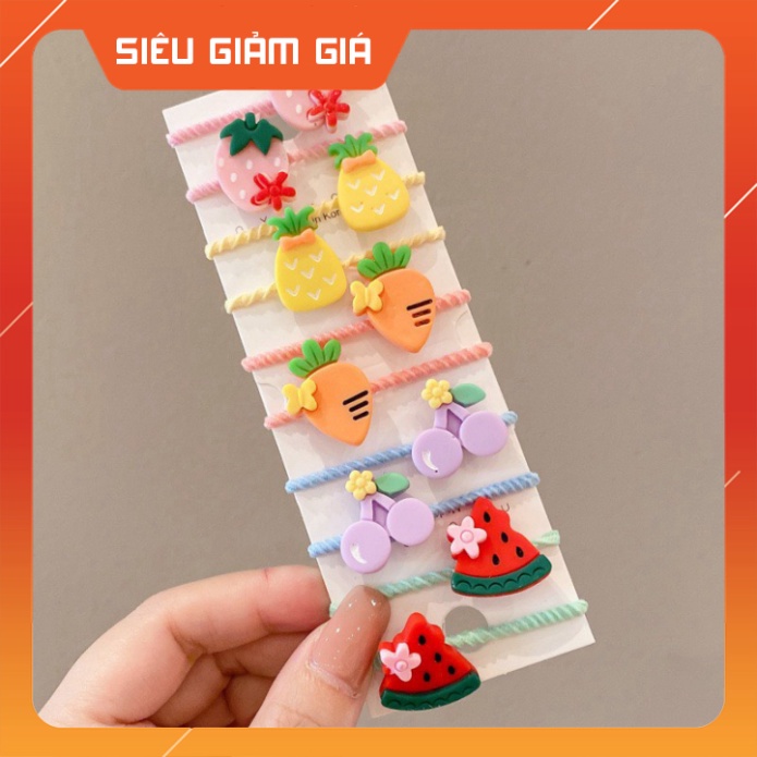 Dây Buộc Cột Tóc Hình Hoa Cúc Dễ Thương T2 Cam